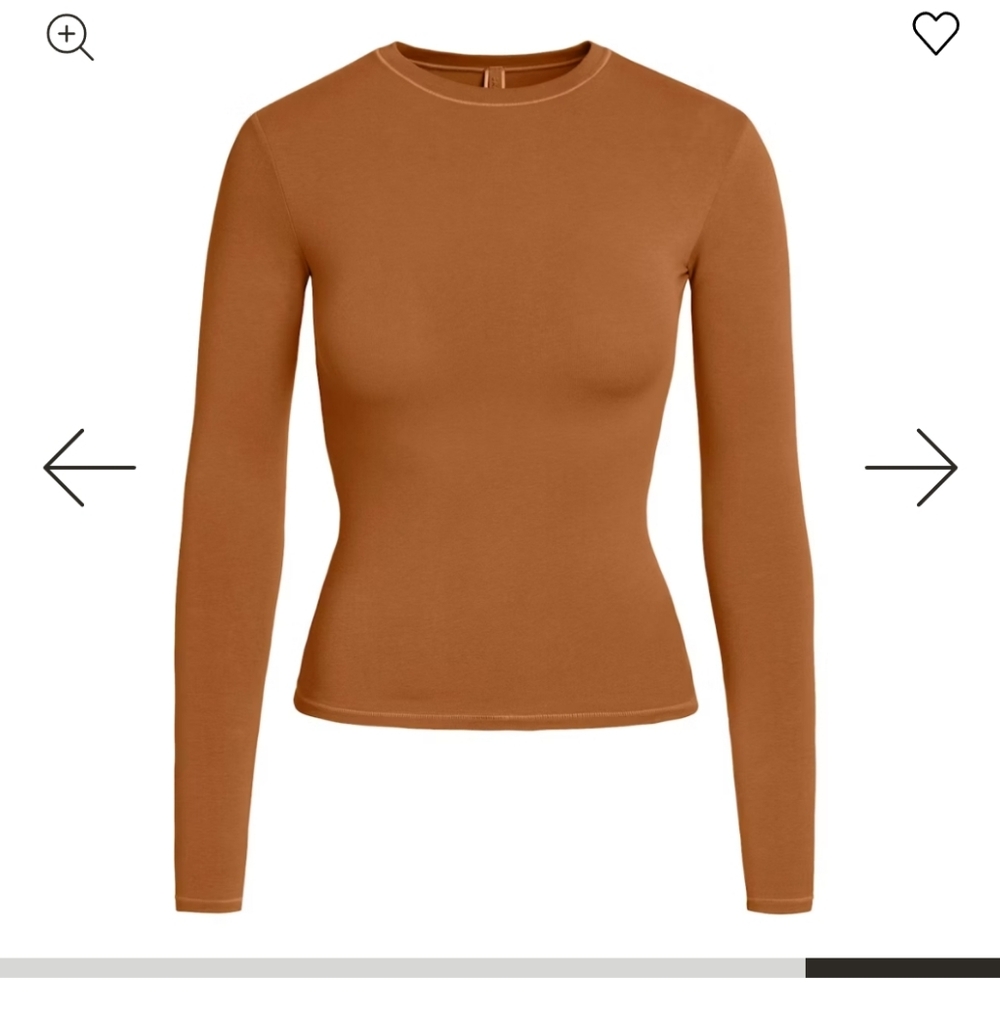 NWT SKIMS Cotton Jersey Long Sleeve T-Shirt